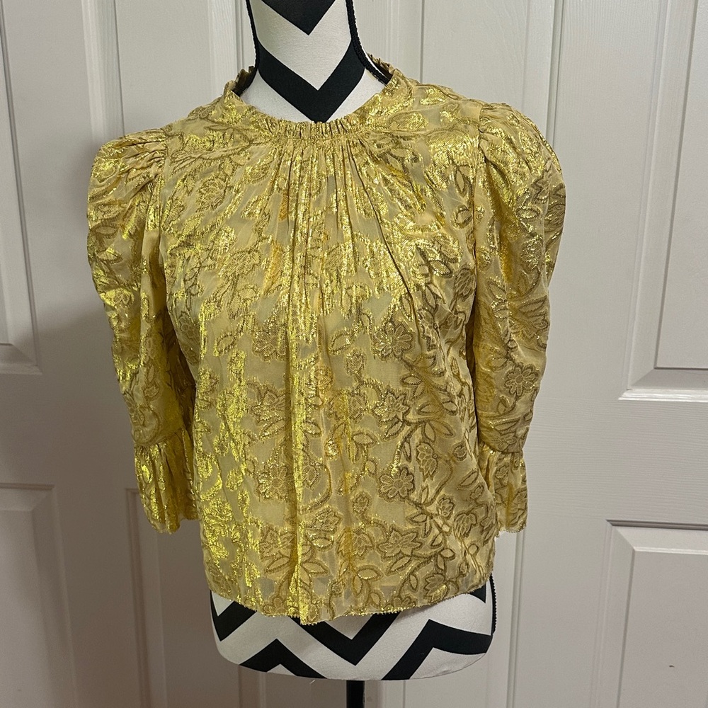 SAYLOR Gold Floral Blouse